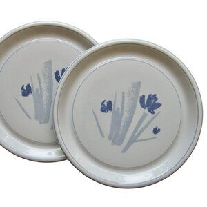 VTG 80s Studio Nova Country Fair Sweet Talk 2 Charger Plates 11.5” Blue Flowers